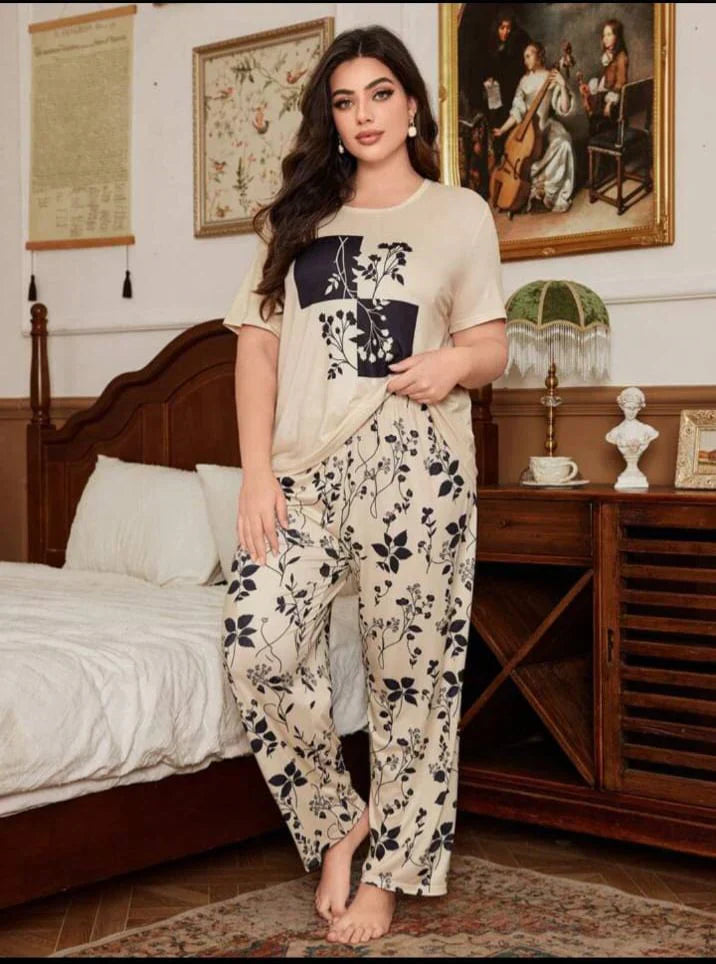 Half Selvees Printed NIght Wear