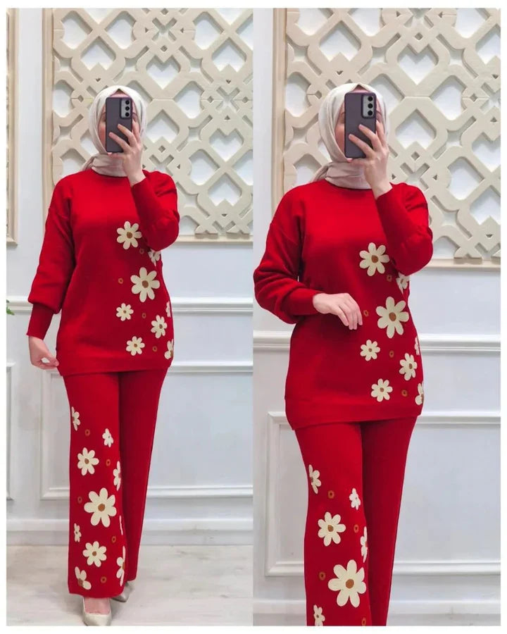 Winter Side Flower printed Set