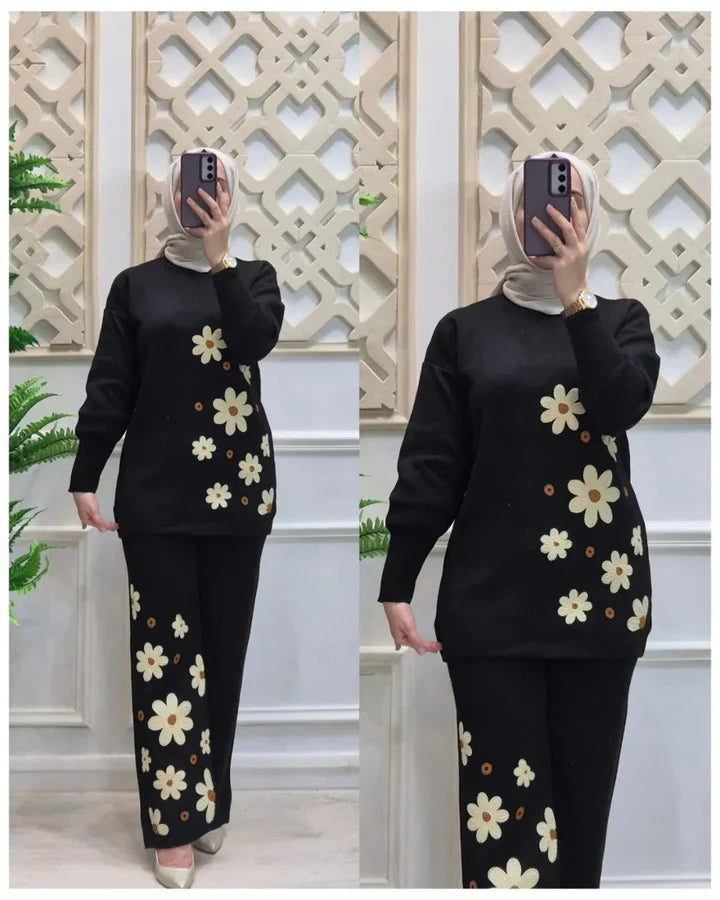Winter Side Flower printed Set