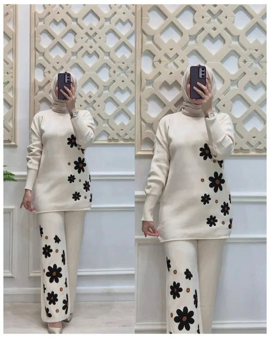 Winter Side Flower printed Set