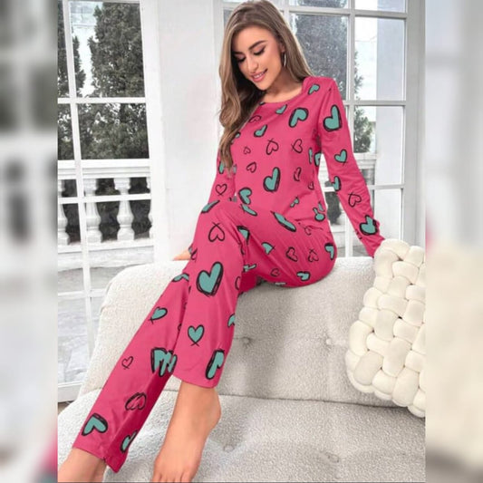 PINK HALF SLEEVES LOVE PRINTED