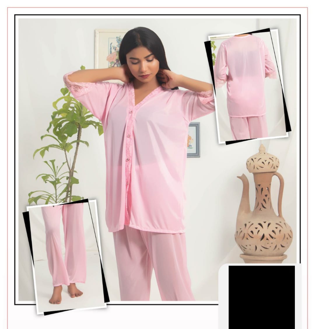 2 PCS SILK BRIDAL NIGHTWEAR SET