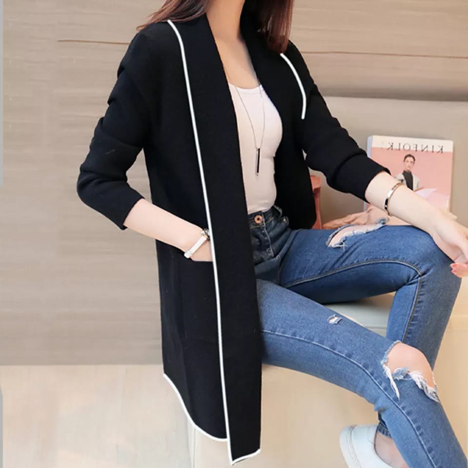 Women Lapel Casual Long Fleece Coat